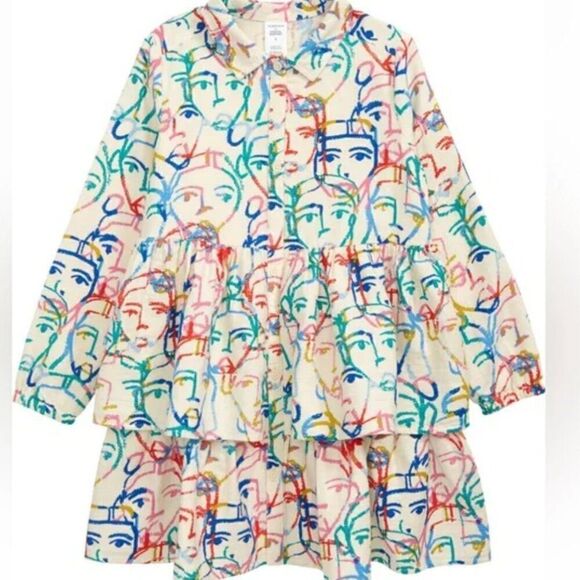Nordstrom by Cristina Martinez Graphic tiered tunic dress size 8 EUC - Picture 1 of 13